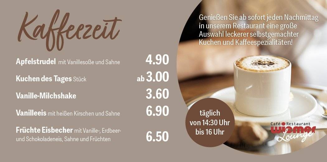 Kaffeezeit Restaurant Karte