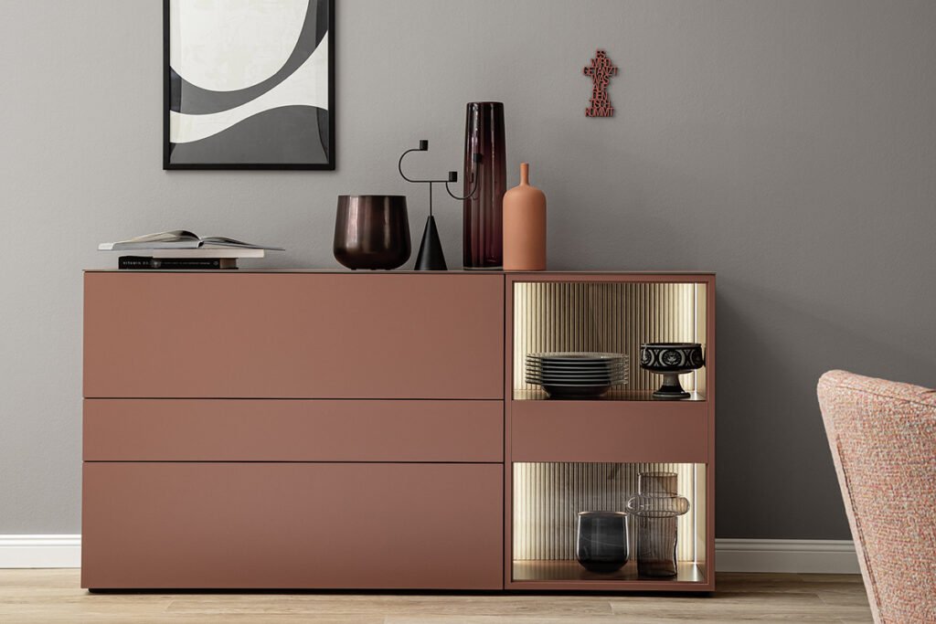 SCHÖNER WOHNEN Sideboard Amaya Samtbeere