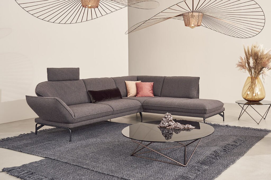 Himolla Ecksofa 1378 Nova Stoff Braun