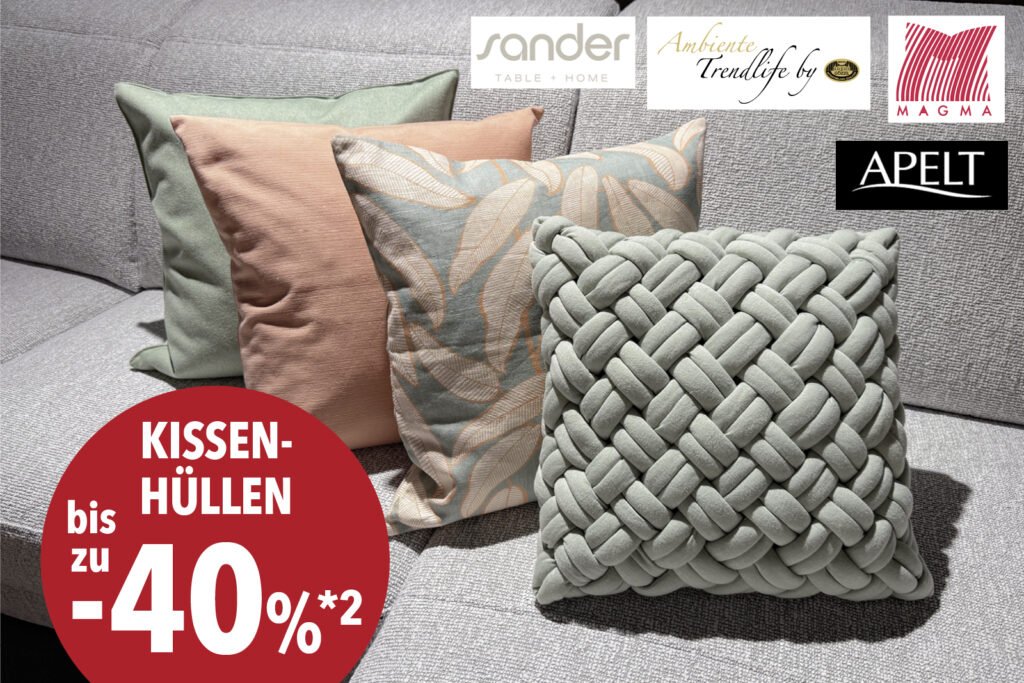 Sander, Gözze, Magma, Apelt Kissenhüllen bis zu -40%, verschiedene Farben und Muster