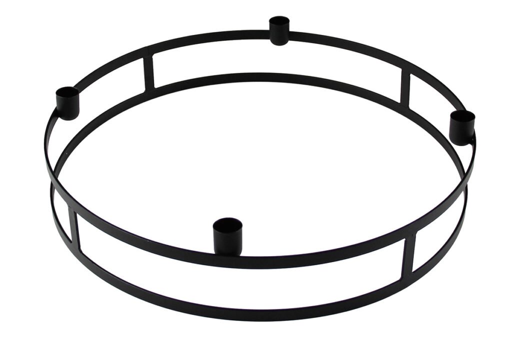 Kerzenhalter, Schwarz, Rund