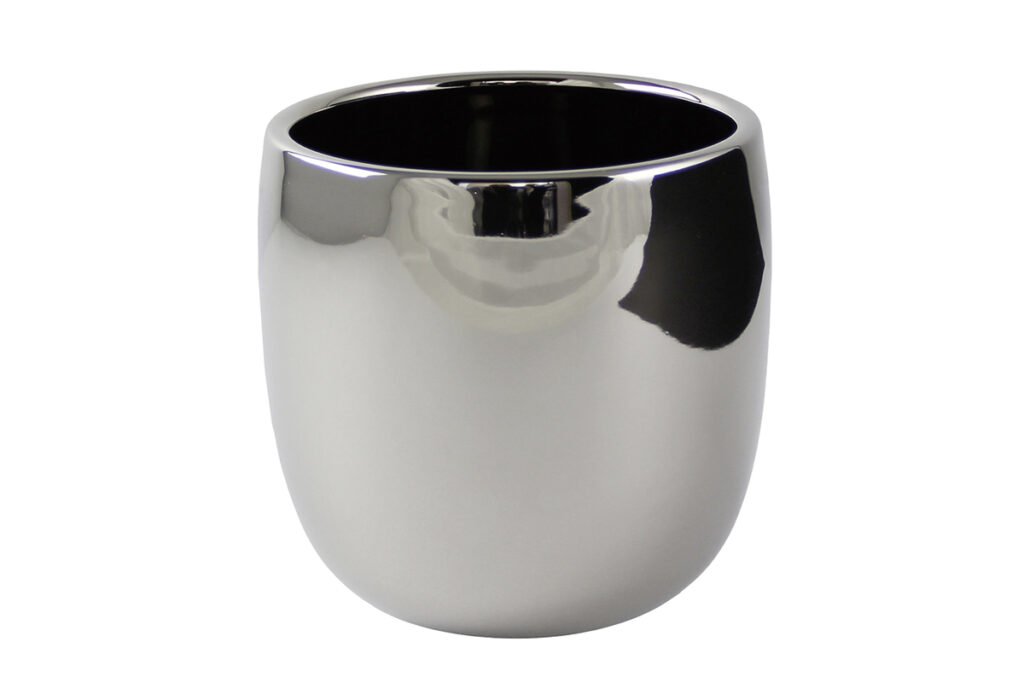 Kübel, Keramik Silber lackiert