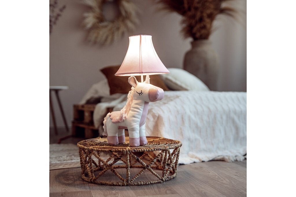 Tischlampe Elsa das Einhorn, Pink/Weiß