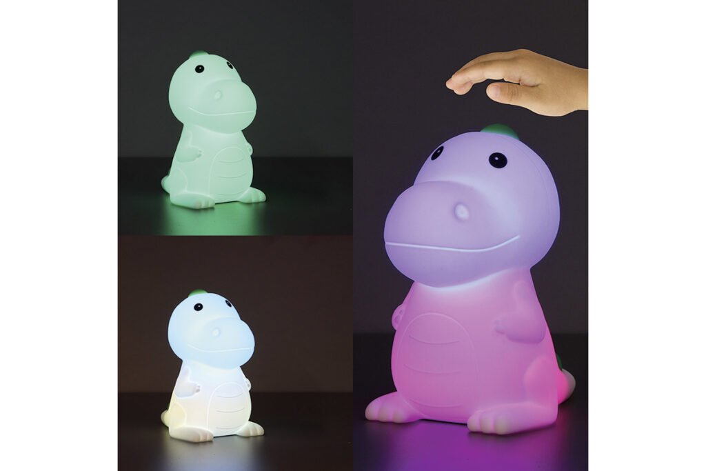 Nachtlicht Dino, leuchtet in verschiedenen Farben