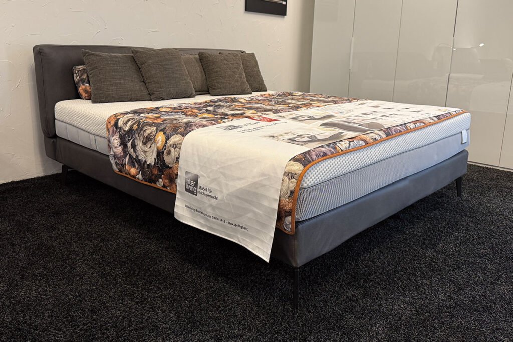 Boxspringbett Leder-Optik Graphit