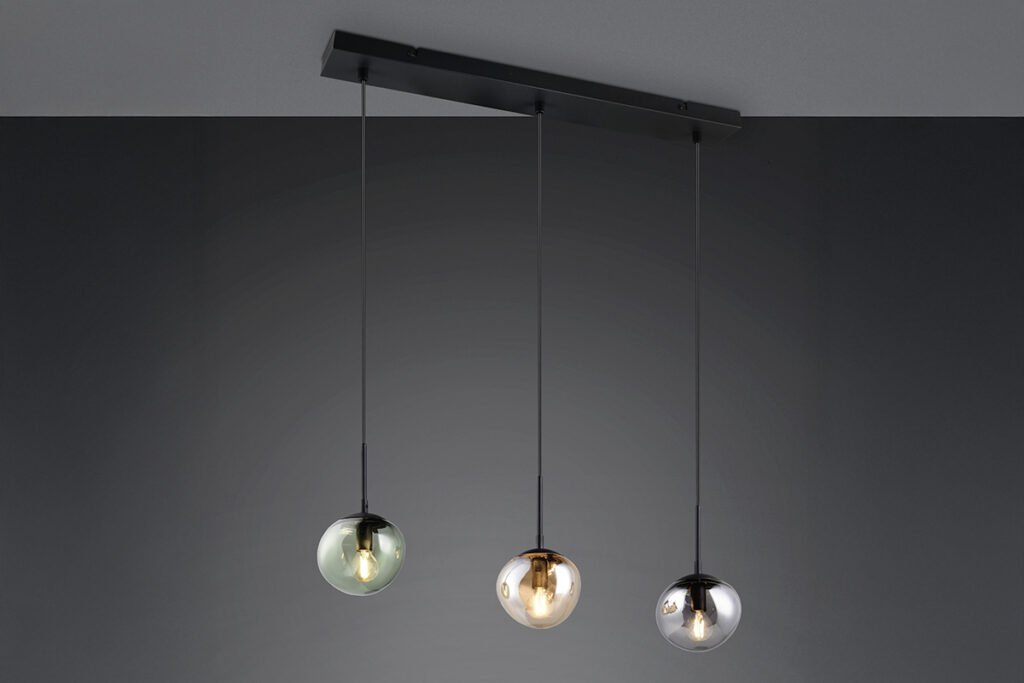 Pendelleuchte, Amber/Grün/Rauch