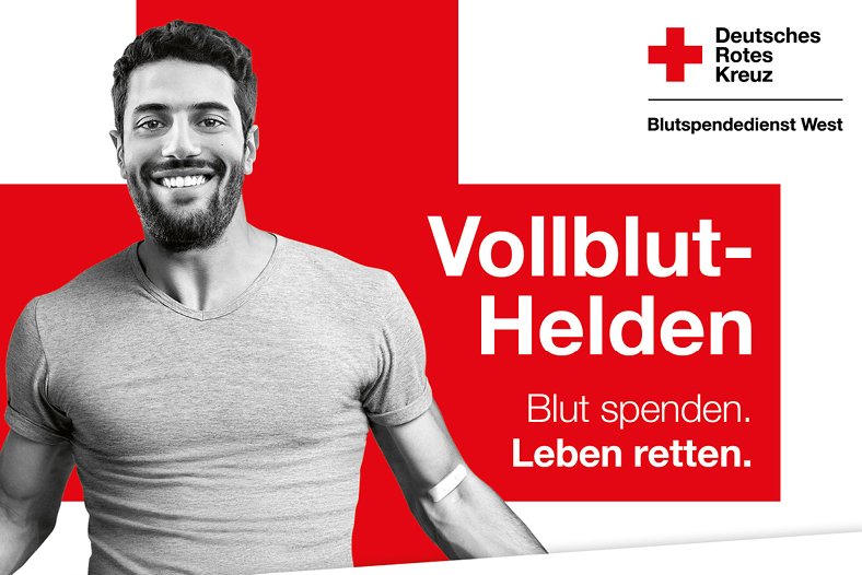Vollblut-Helden, Blut spenden, Leben retten, Deutsches Rotes Kreuz Blutspendedienst West