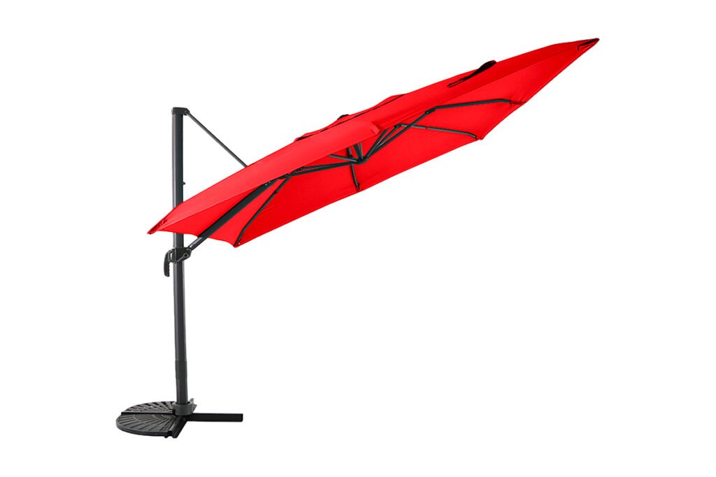 Ampelschirm Bezug Rot, Gestell Aluminium Anthrazit