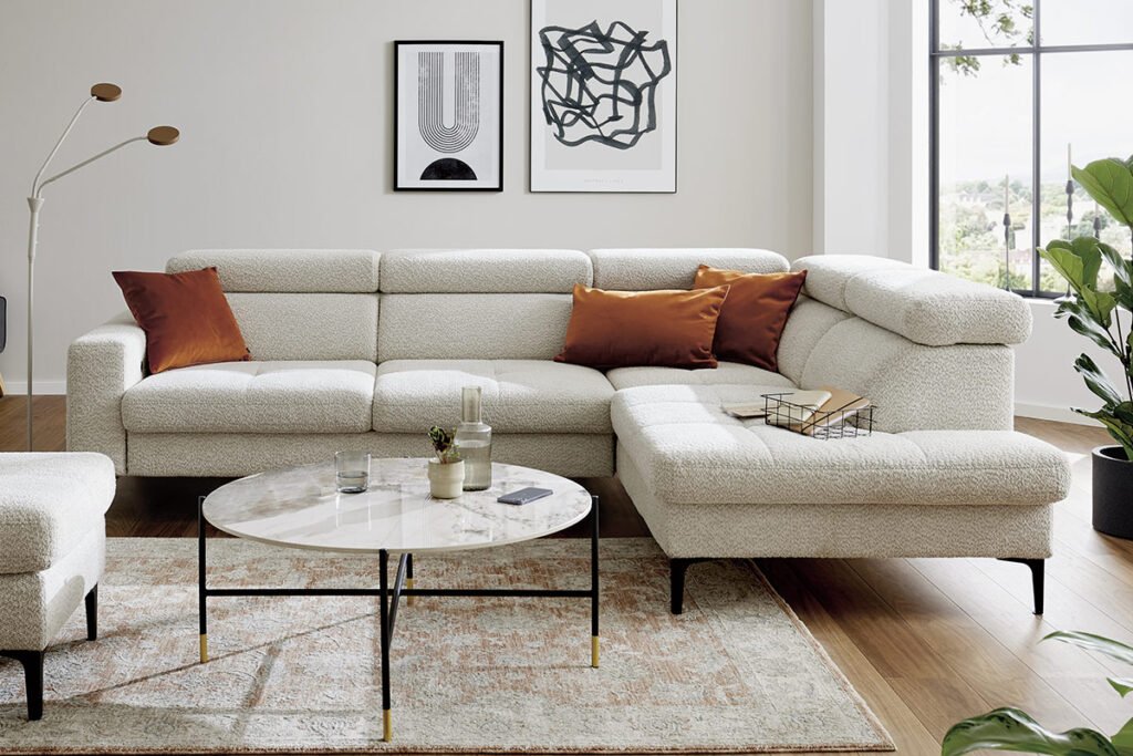 Bezug Stoff Grey Beige, Fuß Metall Schwarz