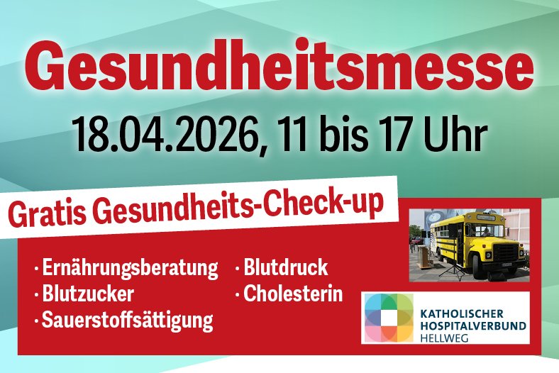 Gesundheitsmesse am 18.04.2026 von 11 bis 17 Uhr mit Gratis Gesundheits-Check-up (Ernährungsberatung, Blutzucker, Sauerstoffsättigung, Blutdruck, Cholesterin