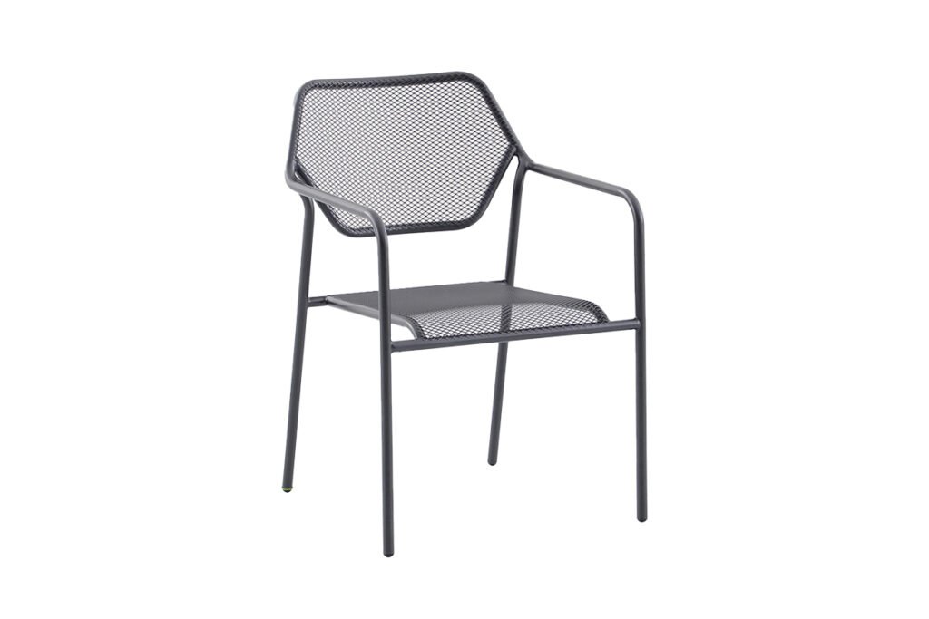Stapelstuhl Steckmetall Iron Grey pulverbeschichtet