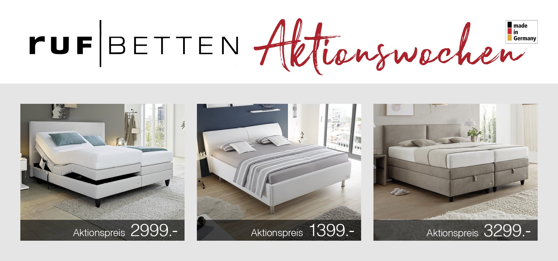 RUF Betten Aktionswochen, Made in Germany, Betten zu Aktionspreisen