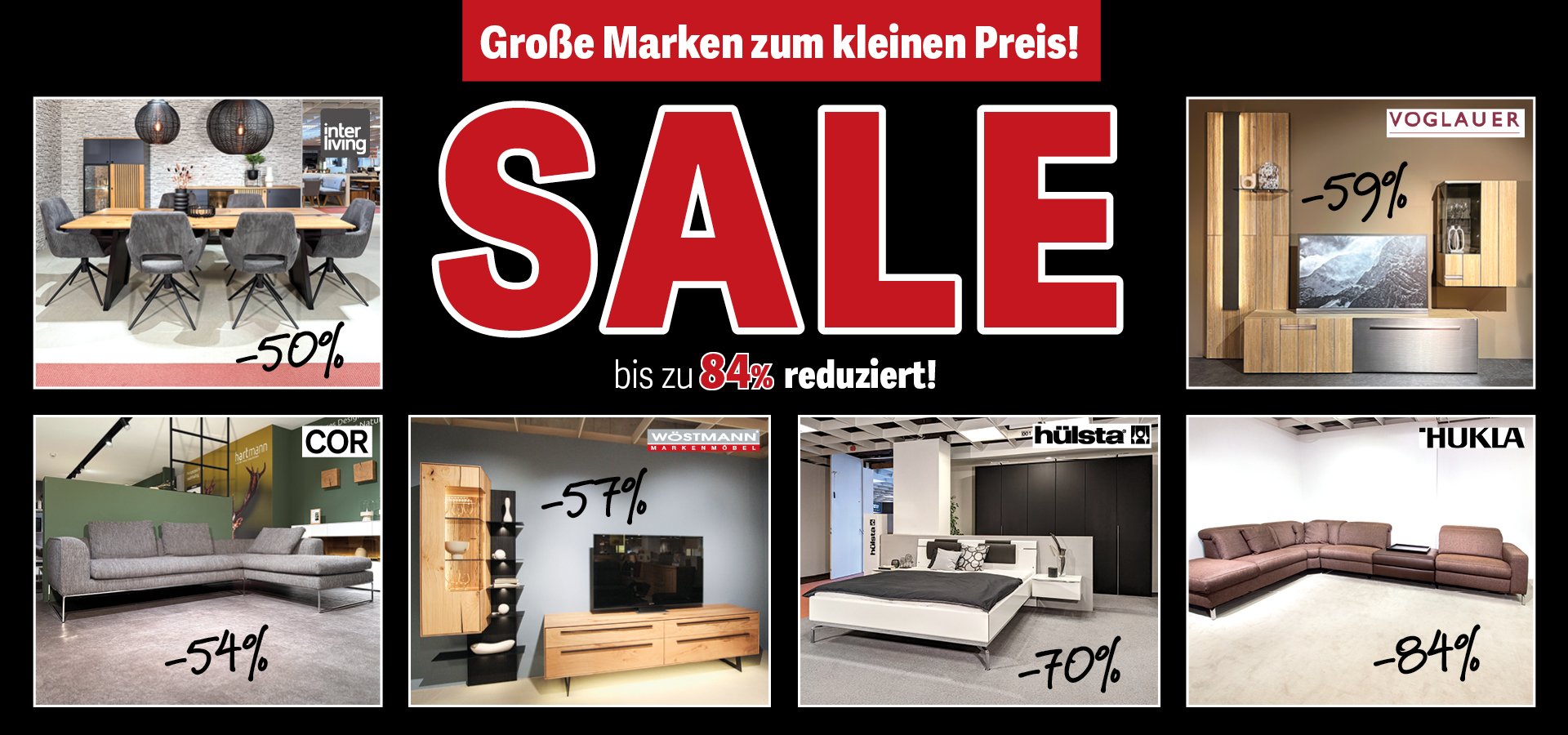 SALE Große Marken zum kleinen Preis bis zu 84% reduziert