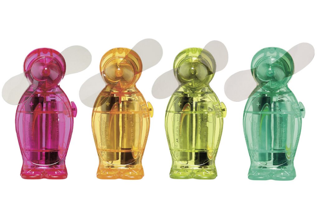 Mini Ventilator in Pink, Orange, Grün und Türkis