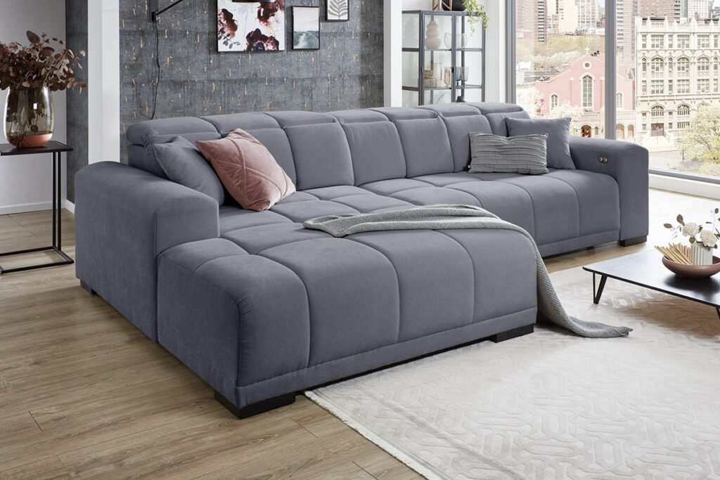 Ecksofa Bezug Grau