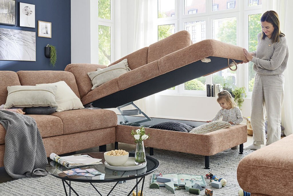 Eckgarnitur MMZE-1129 Stauraum im Sofa