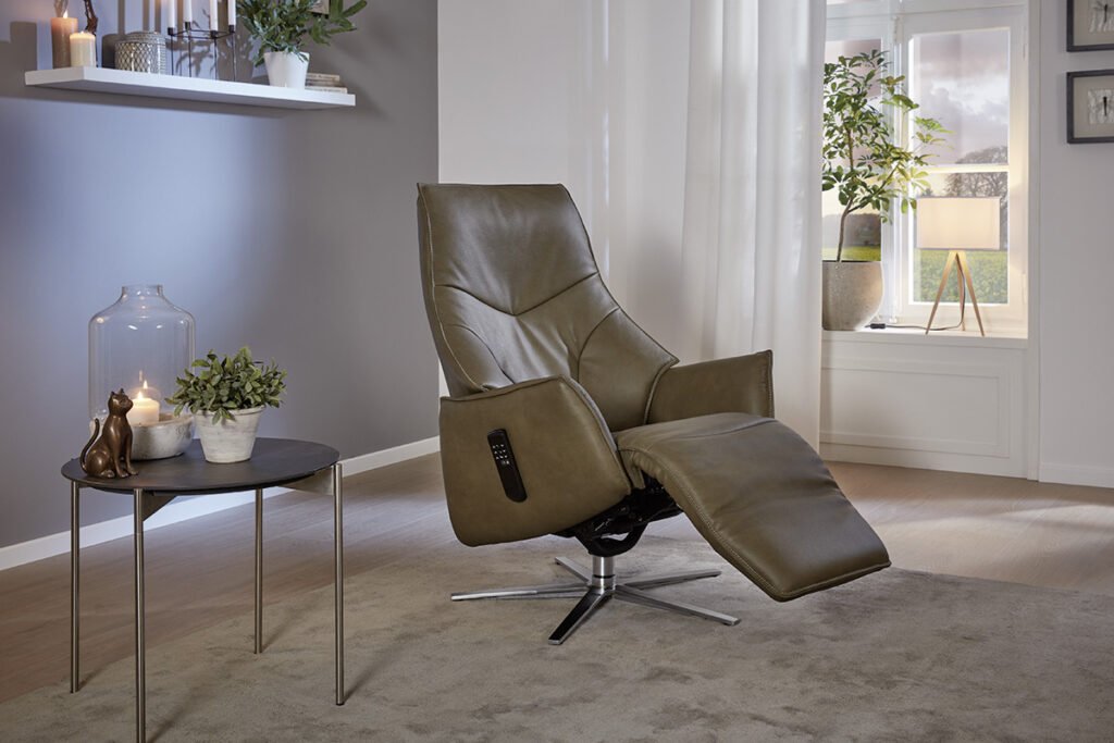 Sessel kokosfarbig, Leder