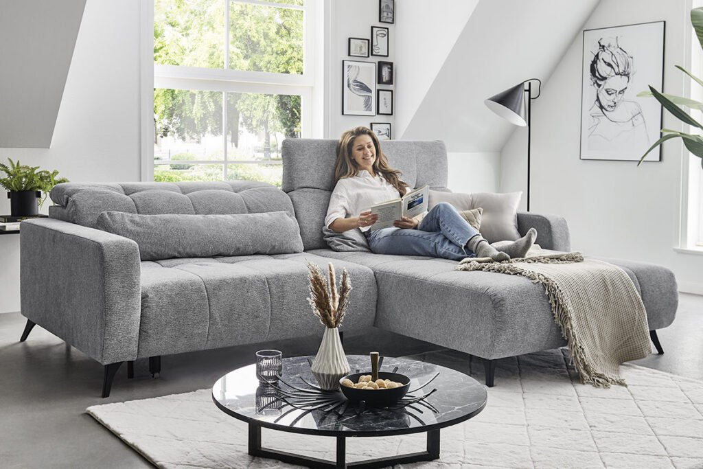 Ecksofa Nil, hellgrau