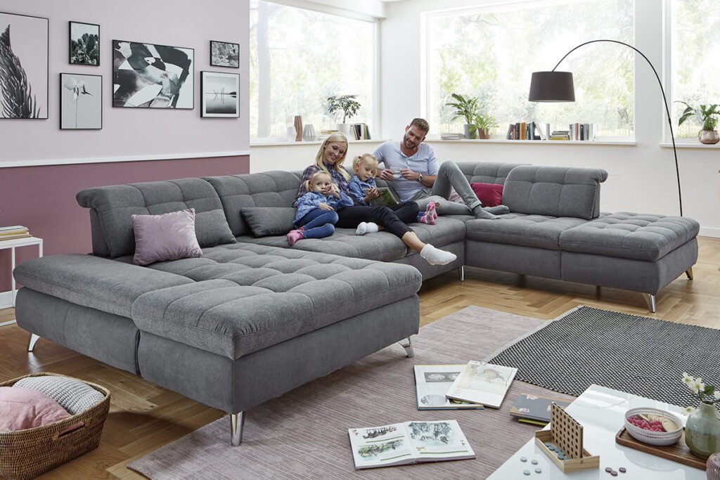 Ecksofa Grau