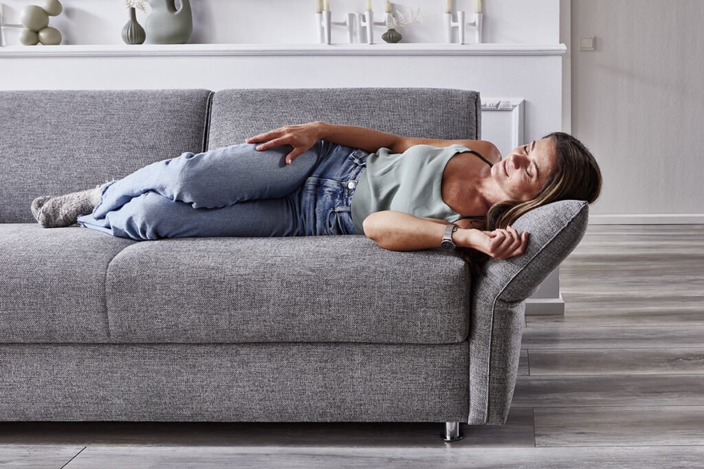 Schlafsofa, Grau, Armlehne