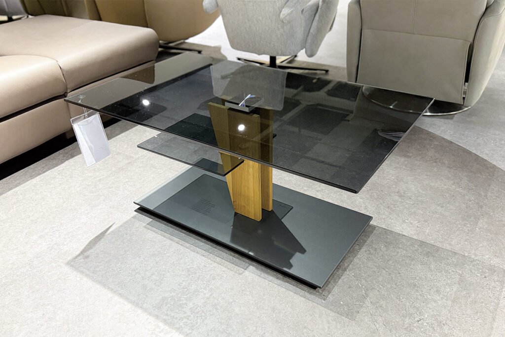Couchtisch, Wildeiche, Parsolglas Anthrazit