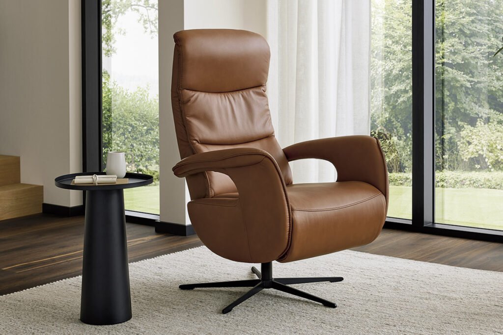 Relaxsessel, Bezug Leder Braun