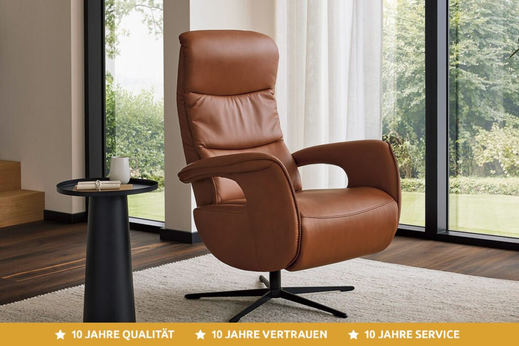 Relaxsessel, Bezug Leder Braun