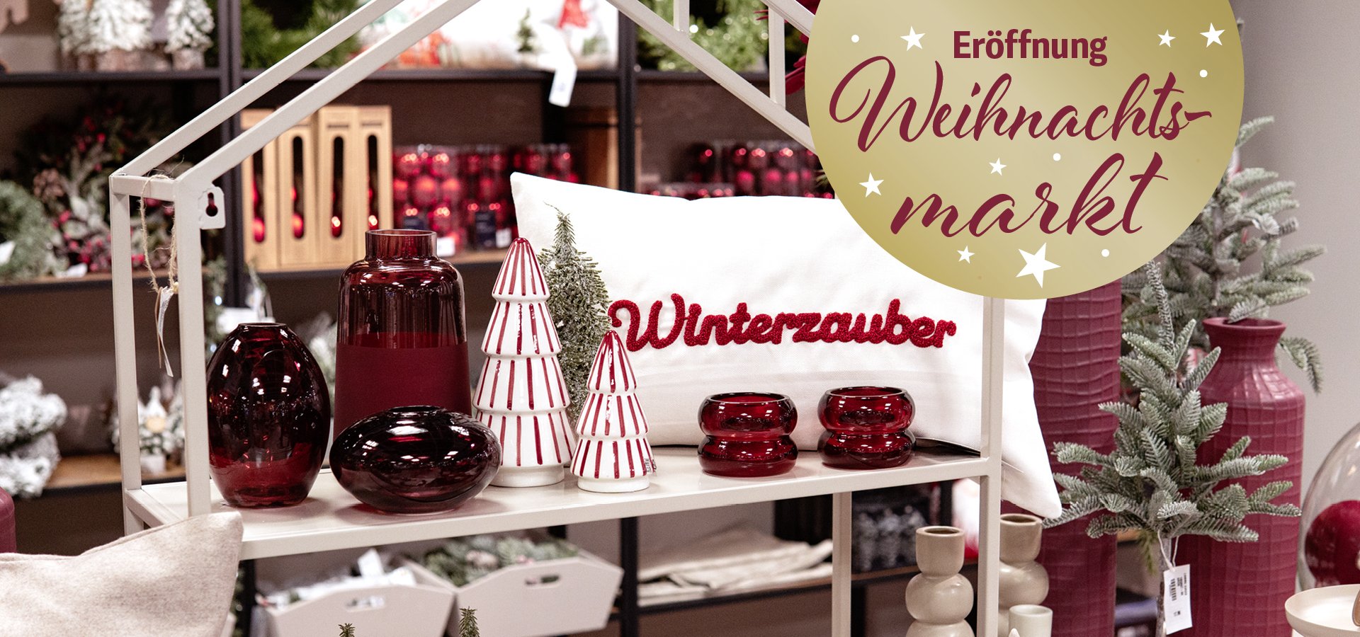 Eröffnung Weihnachtsmarkt, Dekoration in Rot