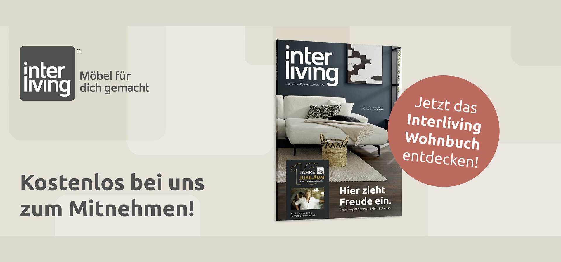 Das neue Interliving Wohnbuch kostenlos bei uns zum Mitnehmen