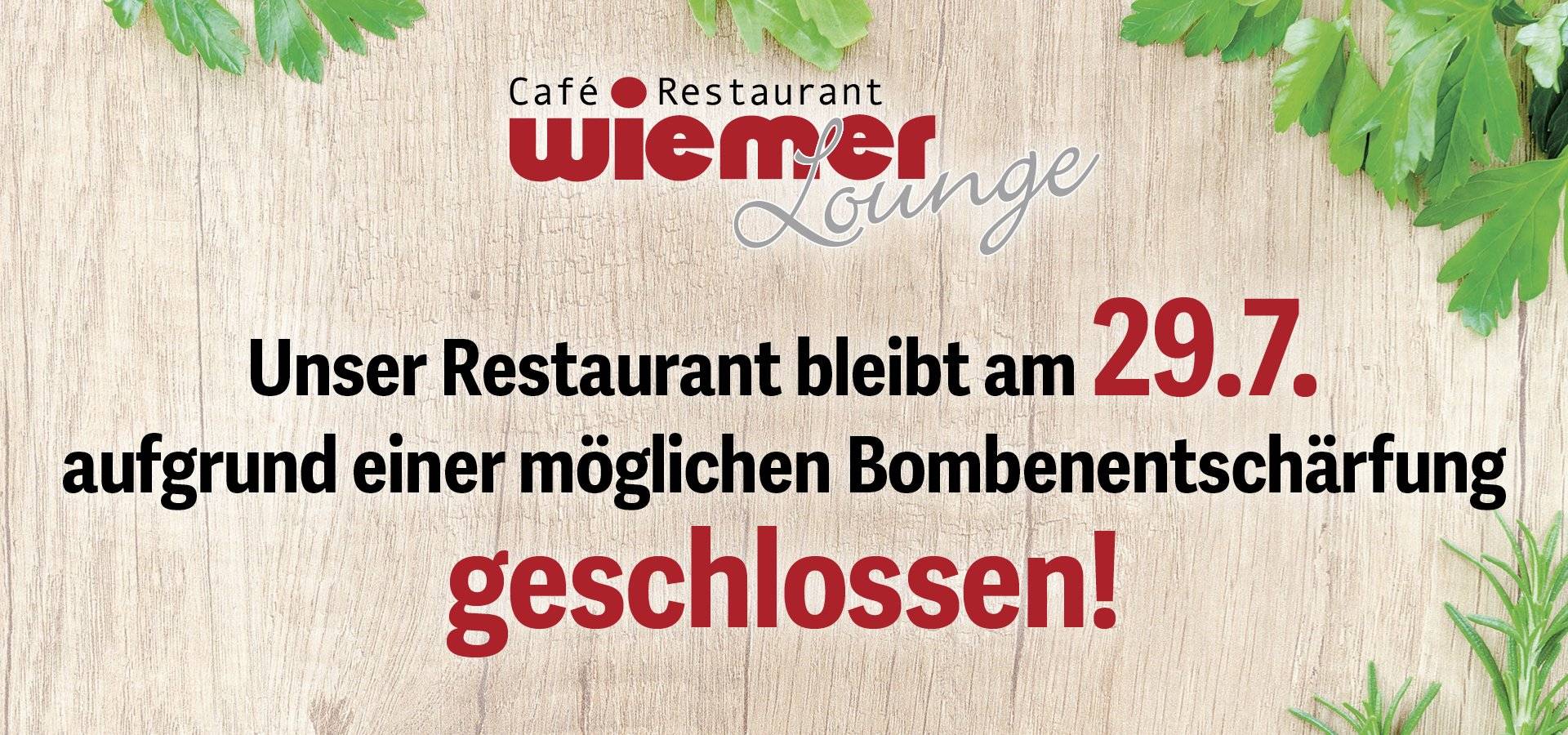 Restaurant geschlossen